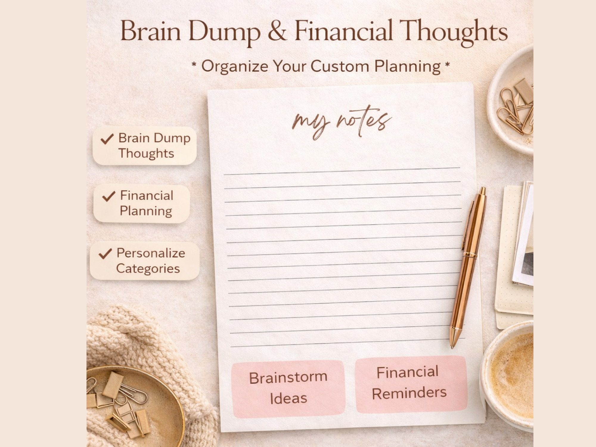 Minimalist Budget Planner Canva Template