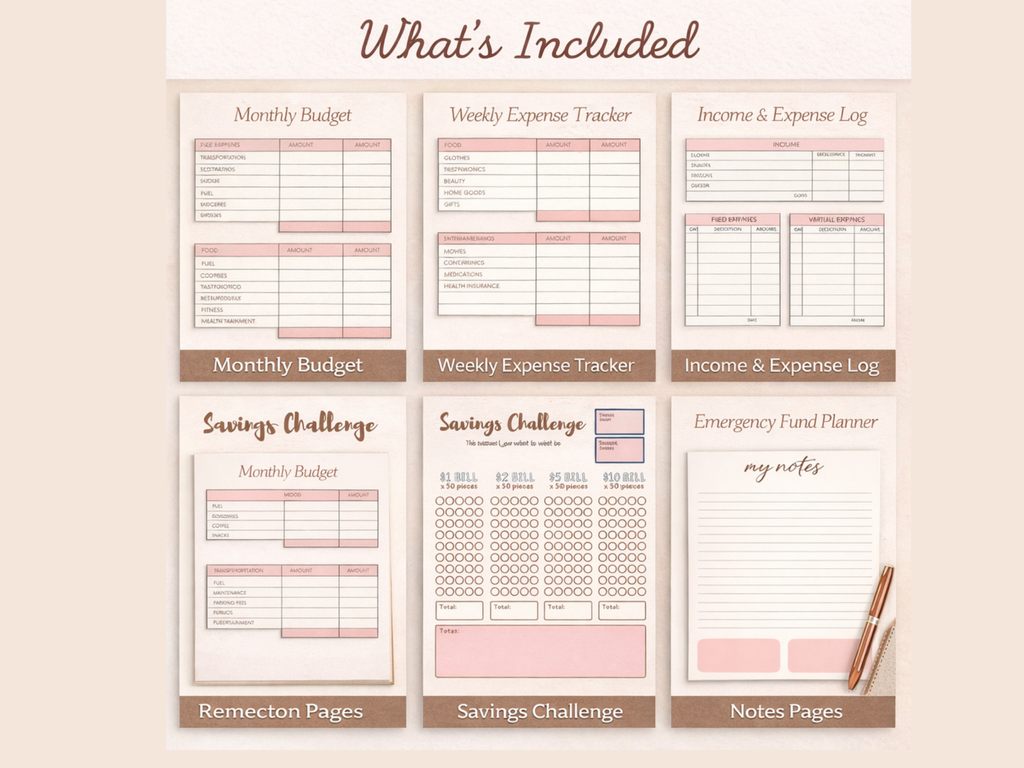 Minimalist Budget Planner Canva Template