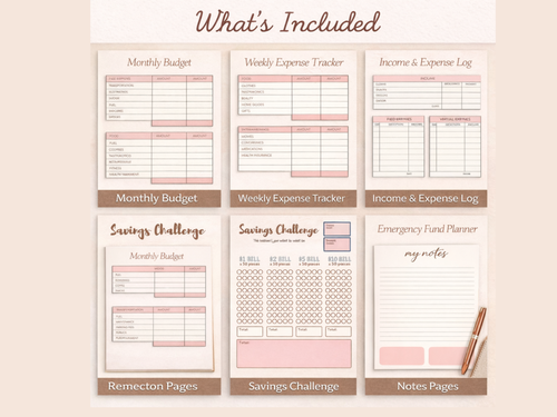 Minimalist Budget Planner Canva Template